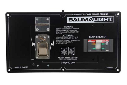 Baumalight 600 volt generator panel