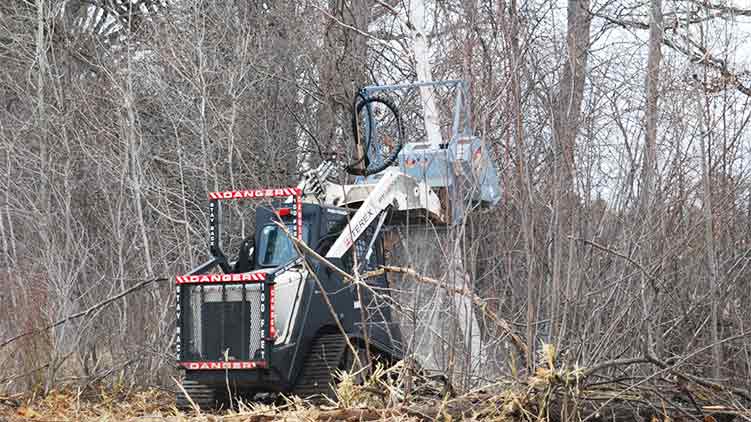 MS548 on a tracked skid steer
