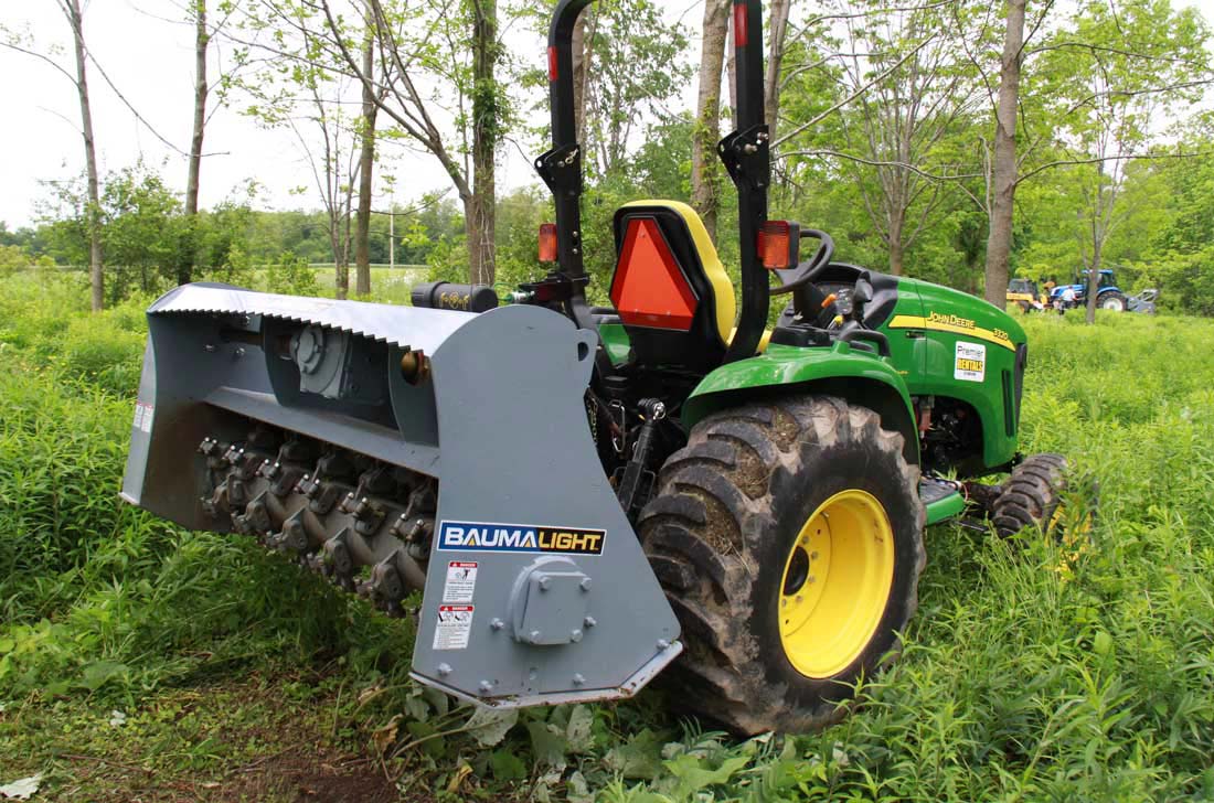 power take off mulcher on deere compact tractor