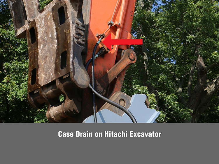 Case Drain on Hitachi Excavator