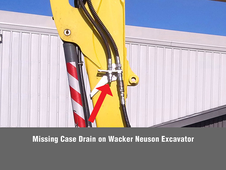 Missing Case Drain on Wacker Neuson Excavator