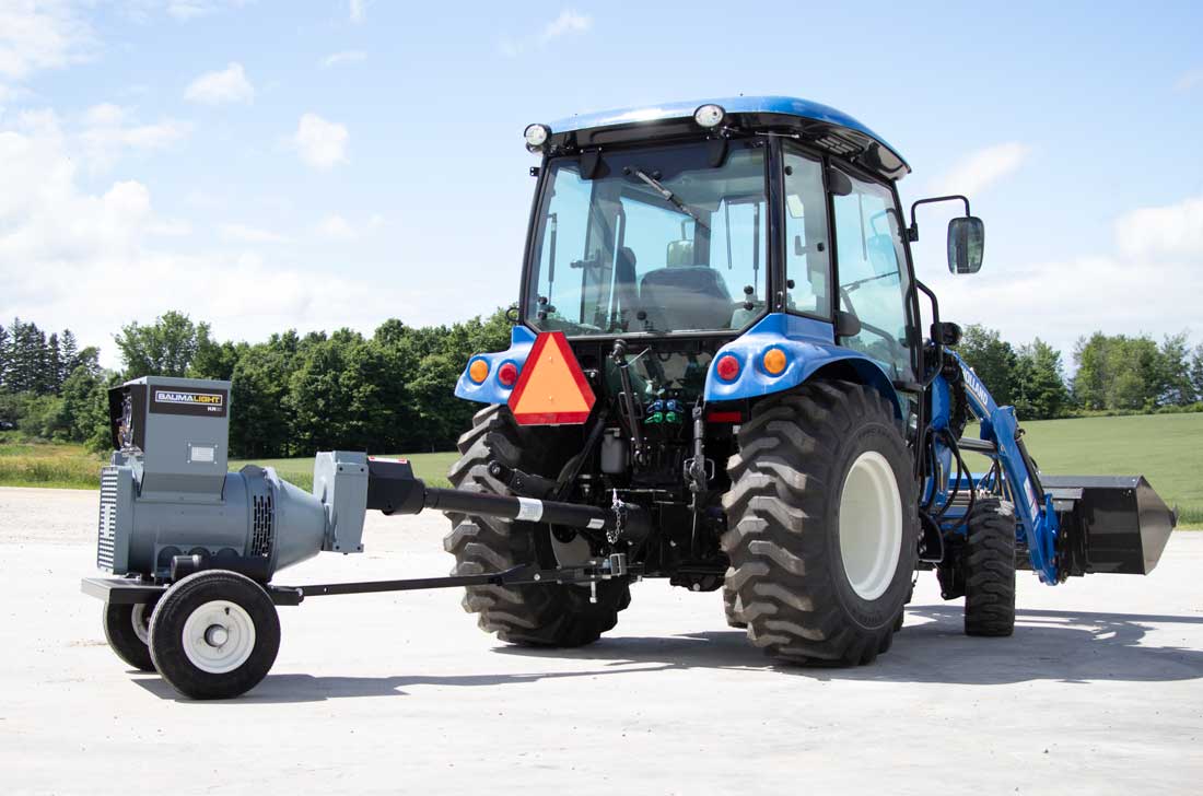 Baumalight generator on new holland tractor