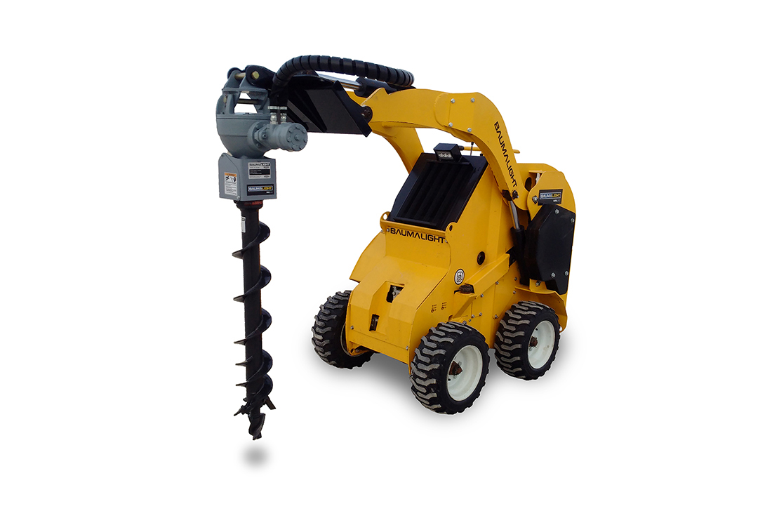 Auger drive on Wheeled mini skidsteer