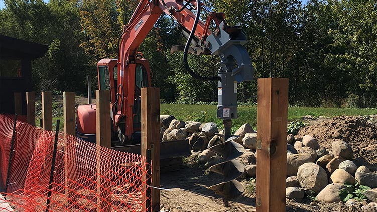 Auger drive on kubota for excavator