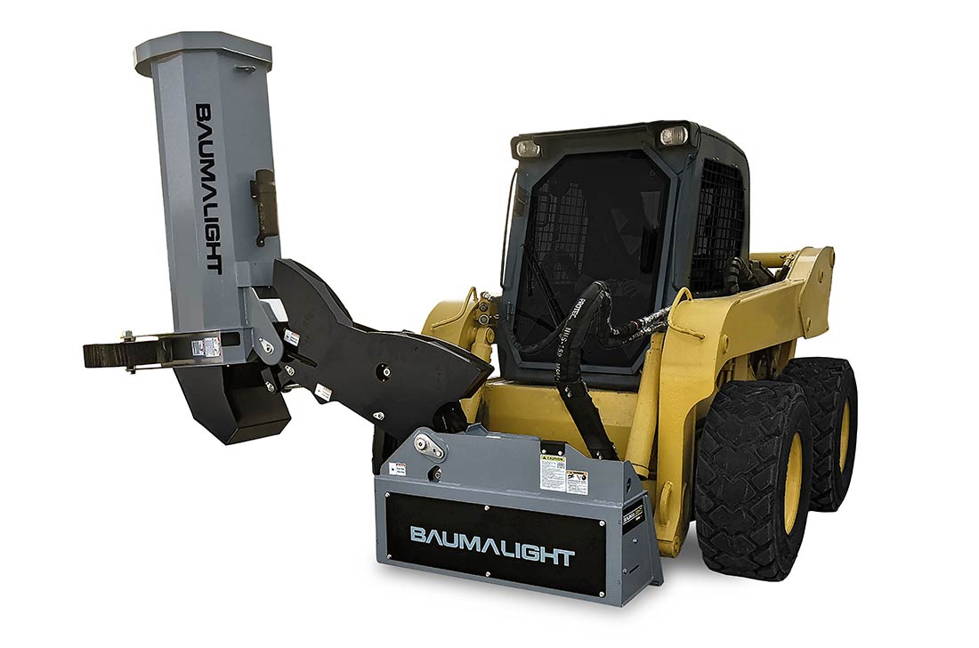 Flail mower mounted on boom