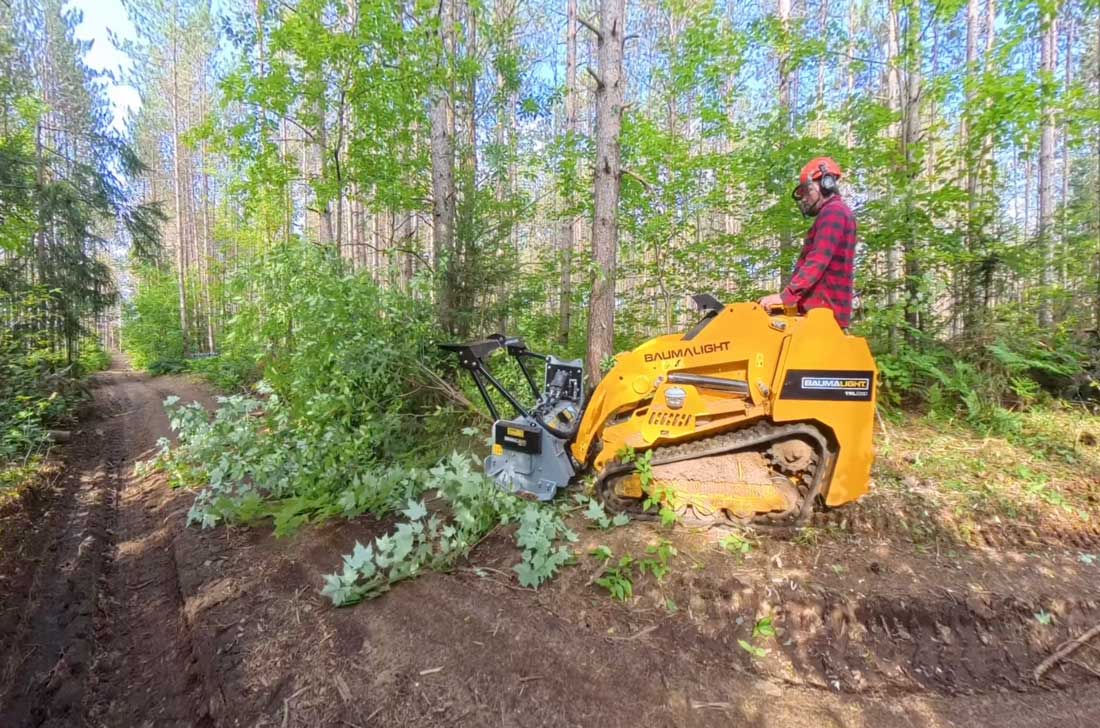 ms530m brush mulcher clearing path