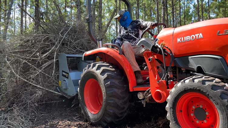 mp348 mulcher cutting thick vegetation
