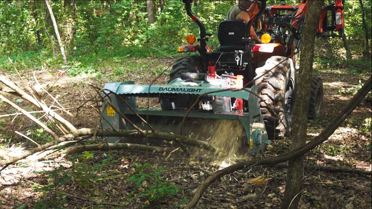 customer in action with mp360 mulcher
