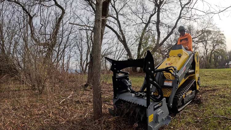 MS530M brush mulcher after clearing brushes
