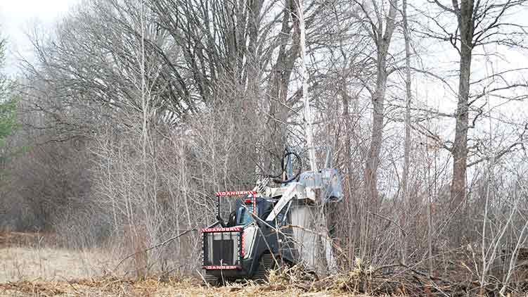 Top down mulching with MS548 skid steer