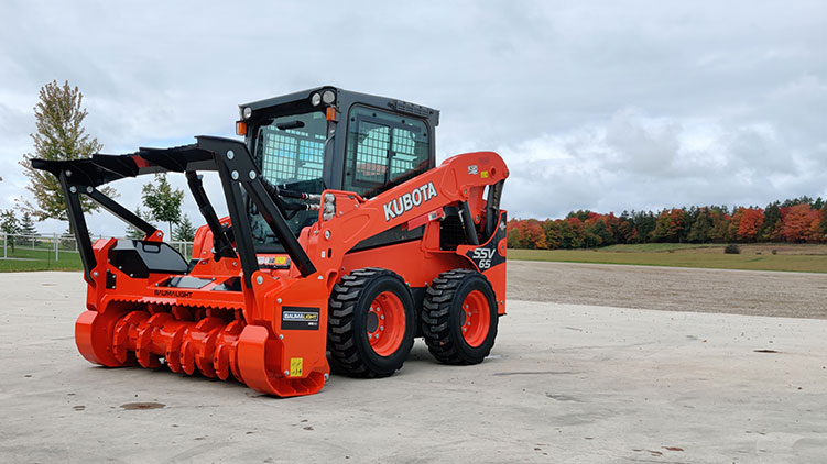 Ripper tooth mulcher on kubota ssv65