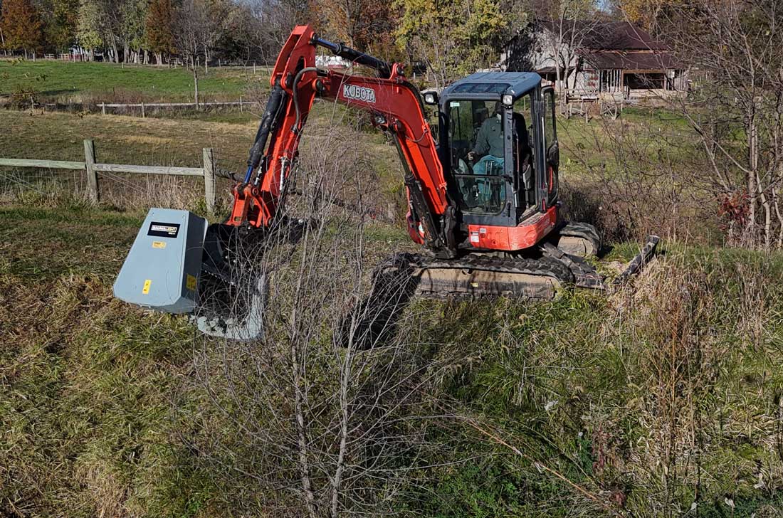mx330 for mulching tall trees