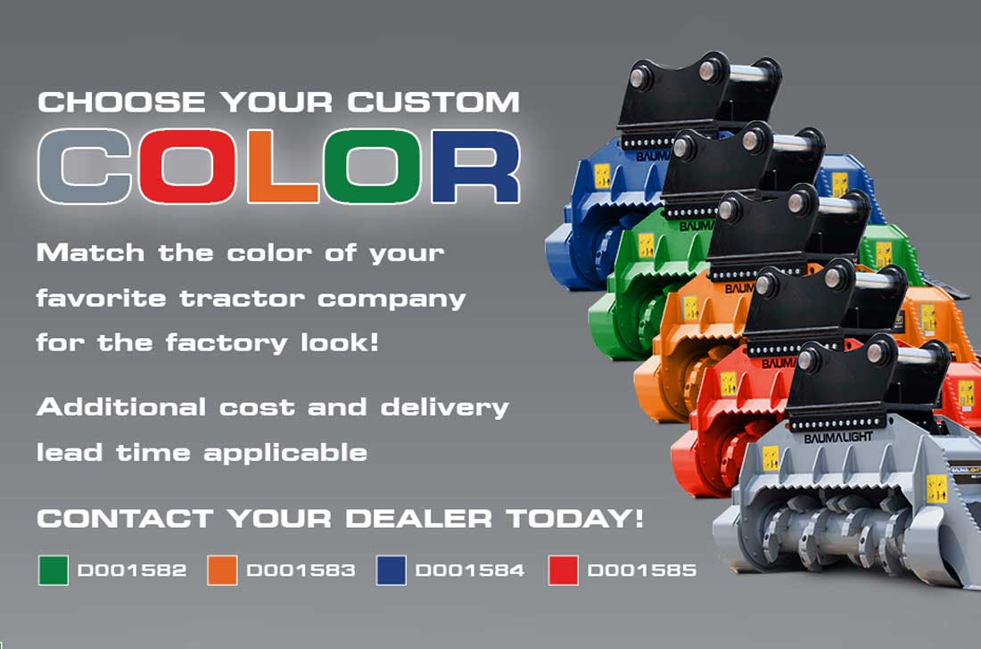 excavator brush mulchers custom colour baumalight
