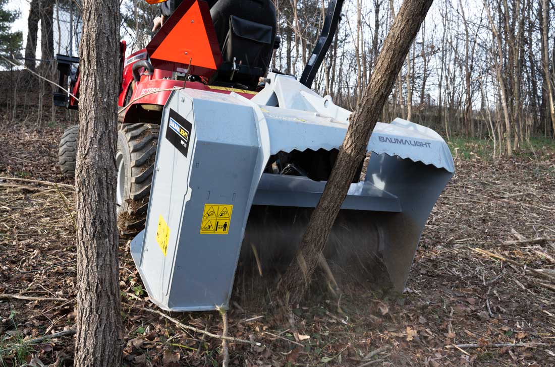 mp330 mulcher with chain guard protection