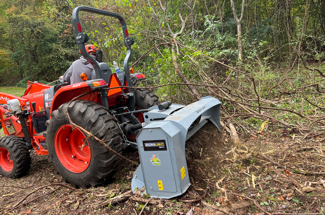 mp360 brush mulcher in heavy vegetation