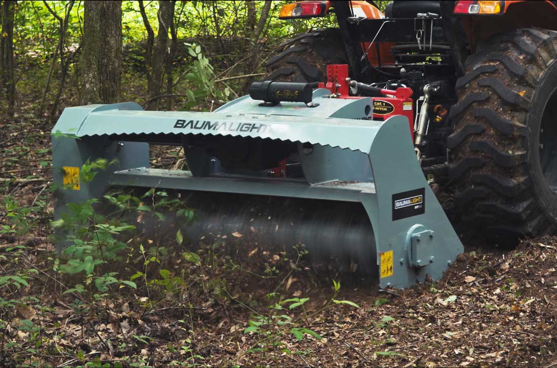 mp360 pto tractor mulcher in action