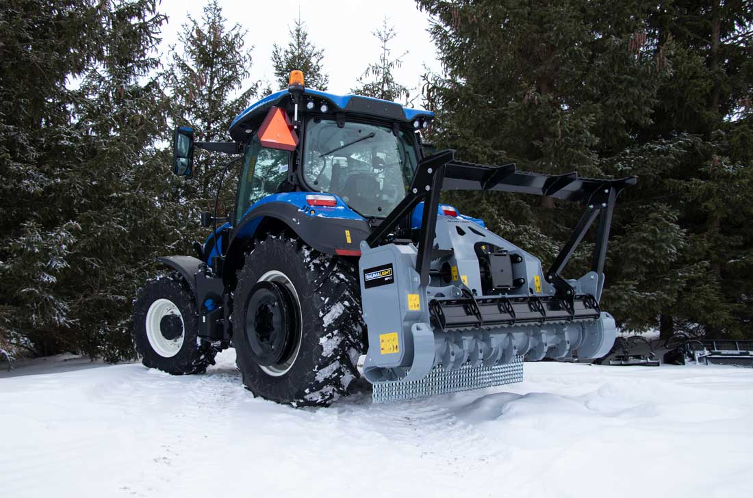 Baumalight tractor mulcher with chain curtains