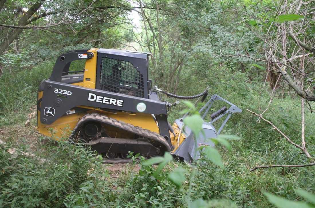 Baumalight mucher on 323D Deere track machine