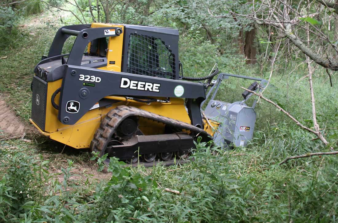 Baumalight Brushmulcher 500 series model on 323D skidsteer