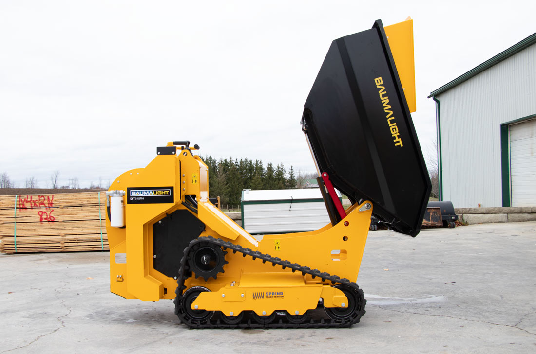 mini dumper with bucket safety lock