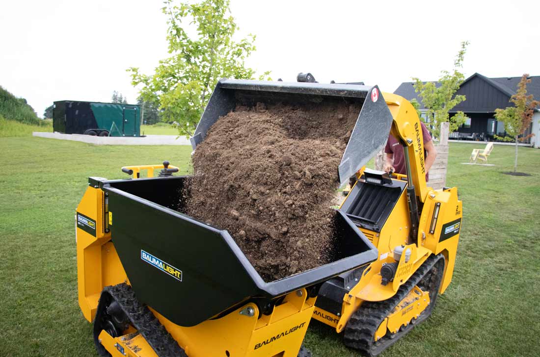 baumalight mini dumpers in landscape action