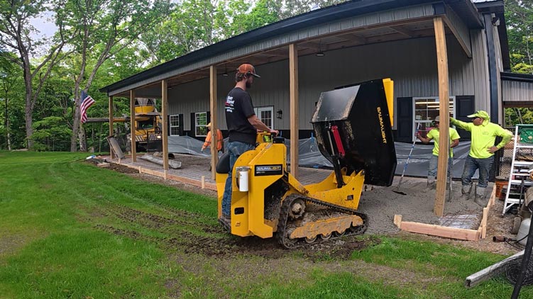 mini track dumper construction site