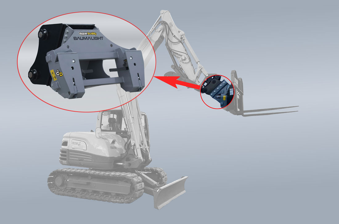 baumalight xqs10 adapter on takeuchi excavator
