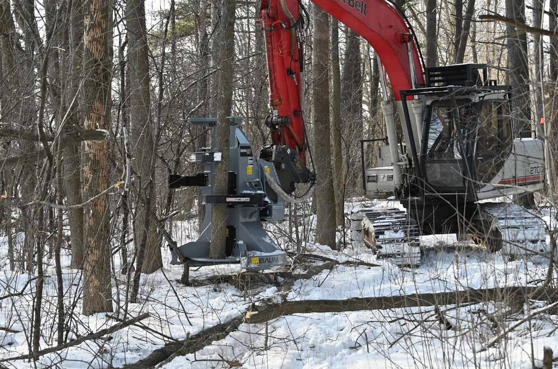 Accumulator arm on feller buncher FBXD752