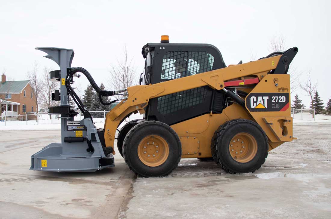 Hose protection for skidsteer mounted feller buncher