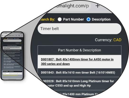 Timer Belts Lookup Tool