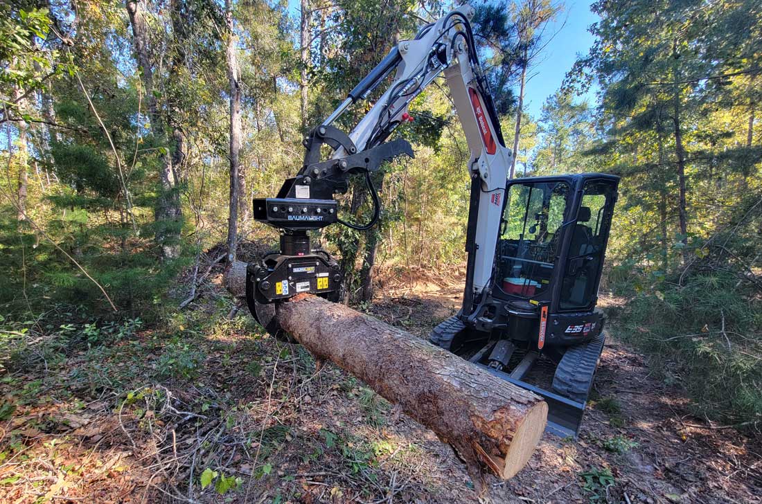 heavy-duty excavator log grapple forestry attachment