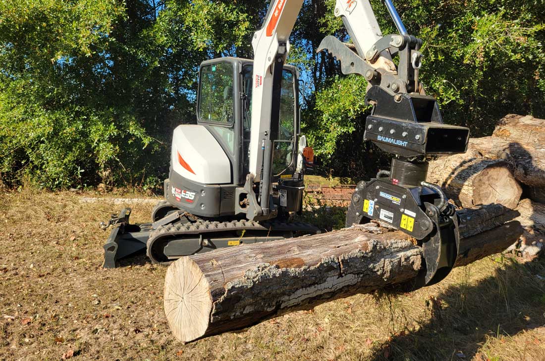 lxi524g excavator log grapple rigid rotator design