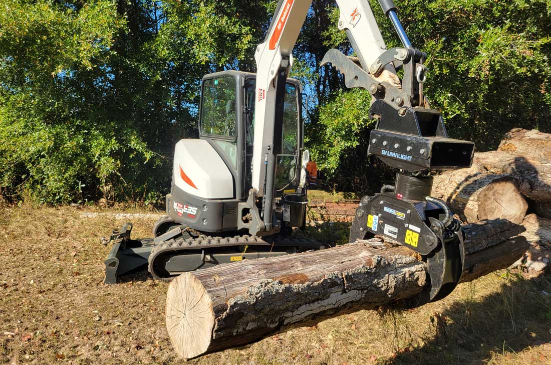 lxi524g excavator log grapple rigid rotator design