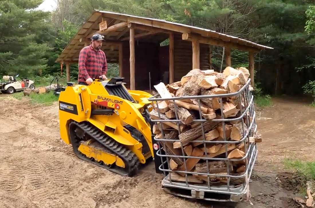 fourche fixée sur trl620d en action