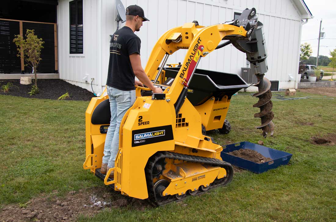 mini tracked loader, kubota engine,baumalight trl630d with boom safety lock