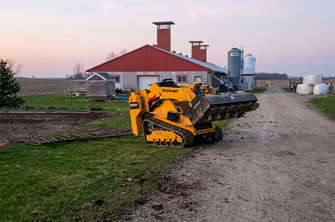 trl740y mini skidsteer clearing field action