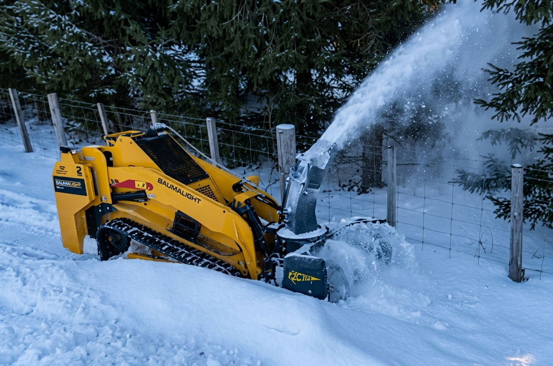 trl740y mini skidsteer with snow blower