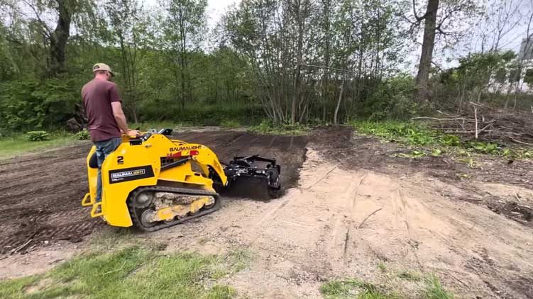 ground preparation using power rake