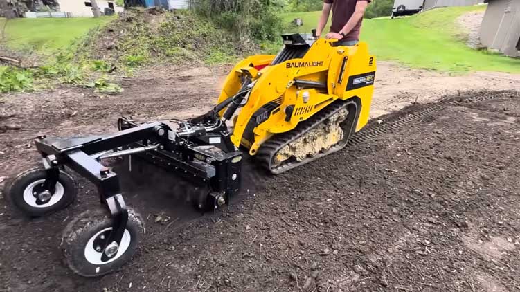 power rake mounted on baumalight trl630d