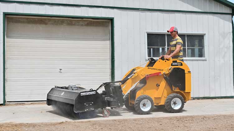 Martatch rotary sweeper for wheeled miniskidsteer