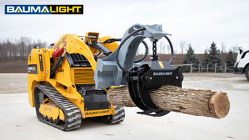 Wallenstein log grapple on mini skidsteer