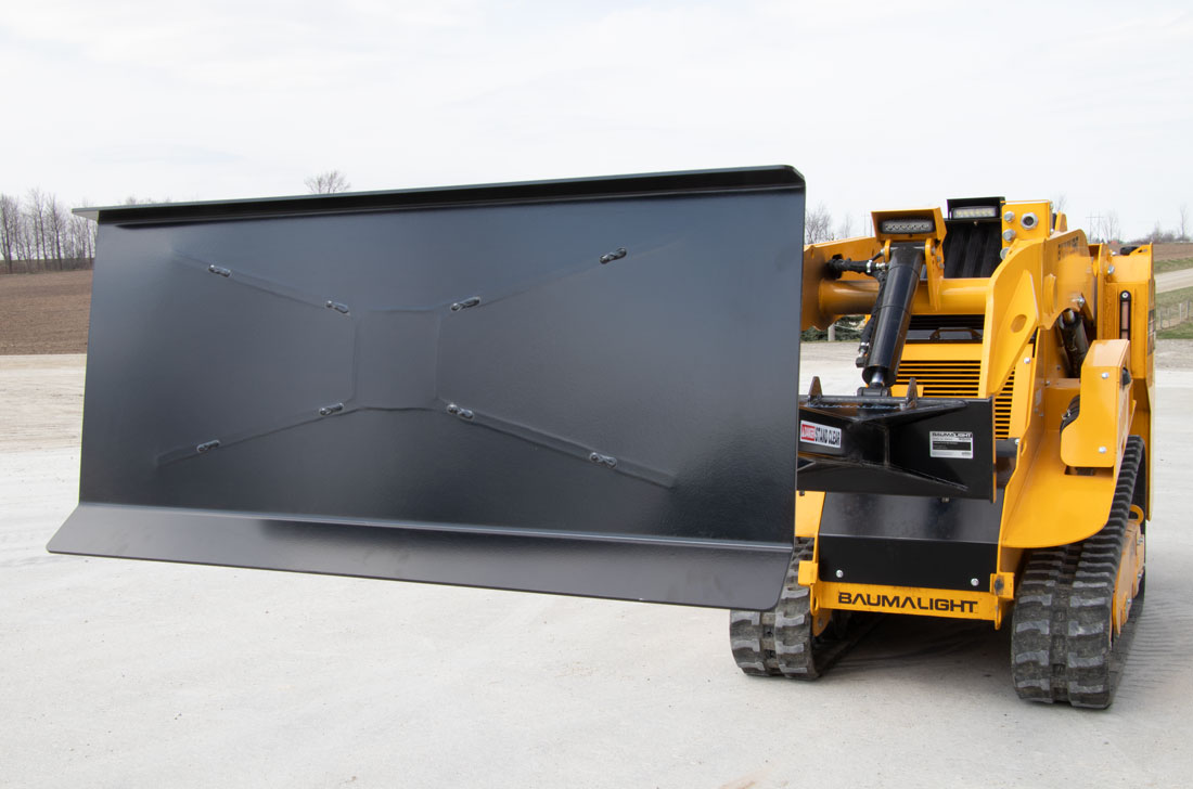 Baumalight MSPA07 Heaping Tool Front View on Mini Skid Steer