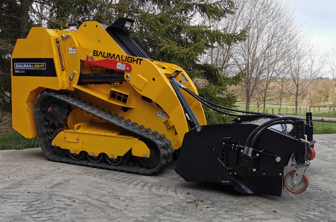 Martatch pick up sweeper on skidsteer