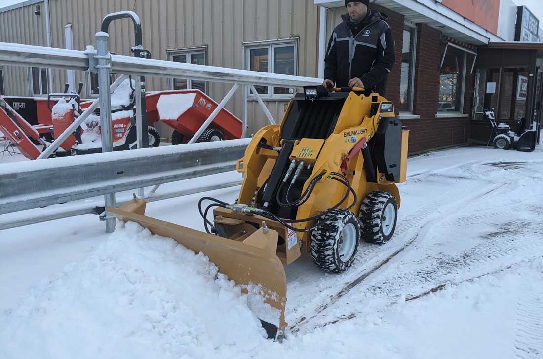 Martatch snow blade pushing snow