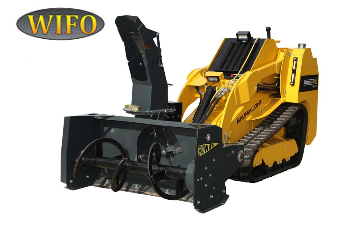 Snow blower for mini skidsteer