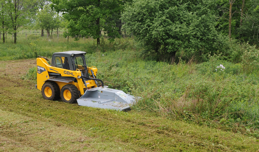 Skidsteer mounted Baumalight BrushCutt CF372 in action