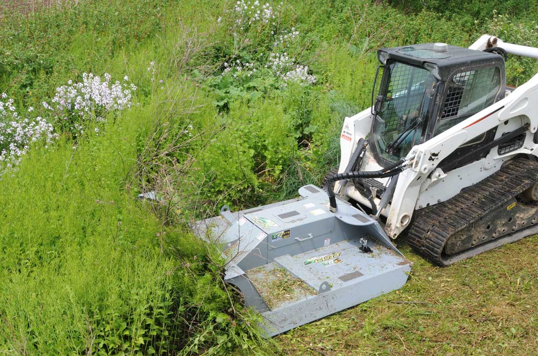 Top side on view Baumalight BrushCutt CF572 clearing brush