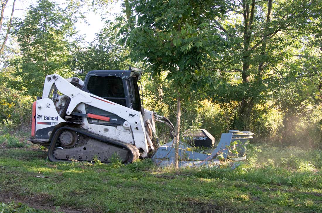 CF772 brush cutter on bobcat skidsteer