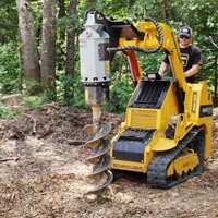 rc586 auger drive mounted on skidsteer