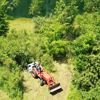mp348 mulcher land clearing drone view